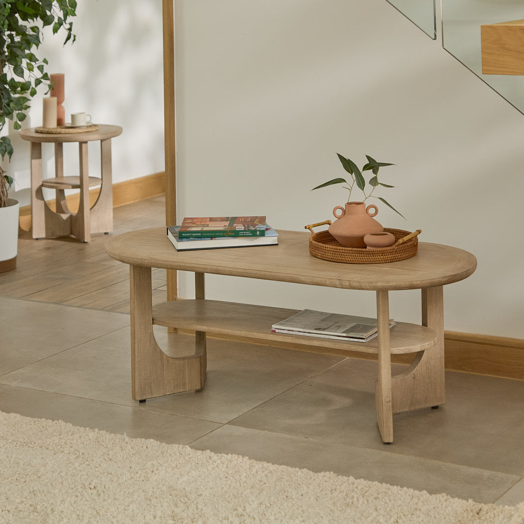 Delphi Light Acacia Coffee Table - Laura James