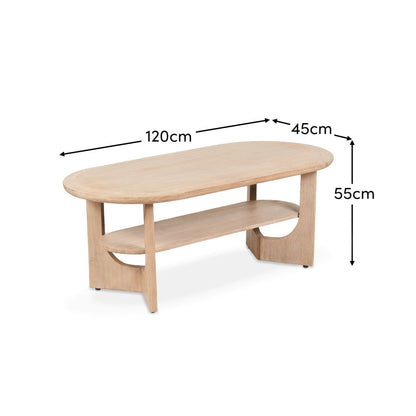 Delphi Light Acacia Coffee Table - Laura James 