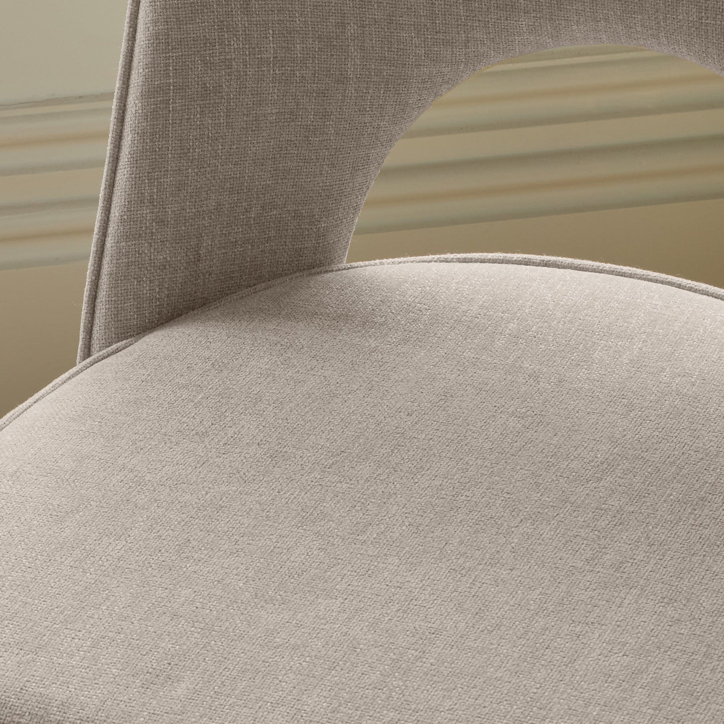Dolly Soft Beige Dining Chairs - Set of 2 - Black Metal Legs