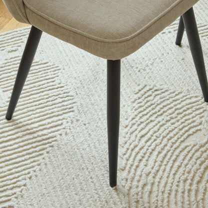 Dolly Mink Taupe Dining Chairs - Set of 2 - Black Metal Legs - Laura James