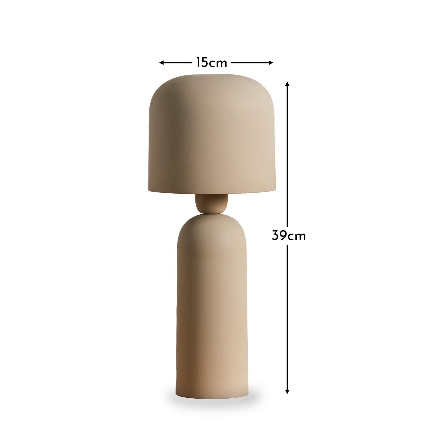 Eltham Taupe 39cm Metal Table Lamp - Laura James

