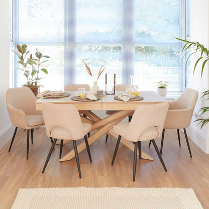 Amelia whitewash wood extendable dining table