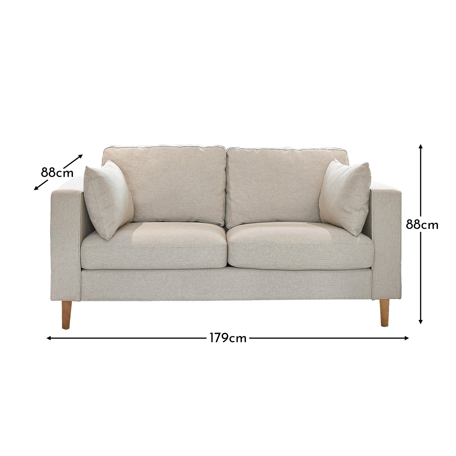 Emily 2 Seater Beige Sofa - Laura James