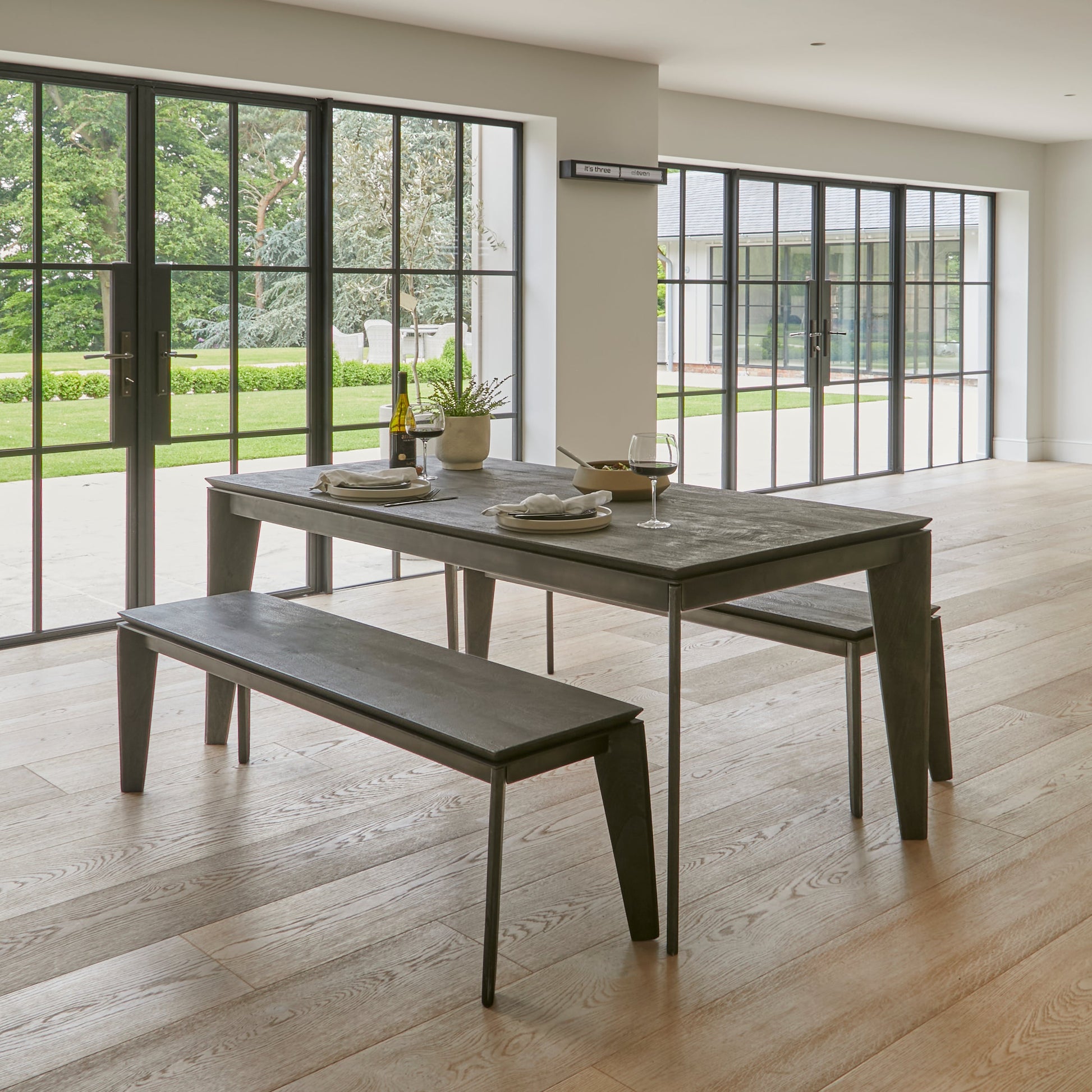 Ethan Rectangular Dining Bench - 150cm - Ash Grey Mango Wood - Laura James