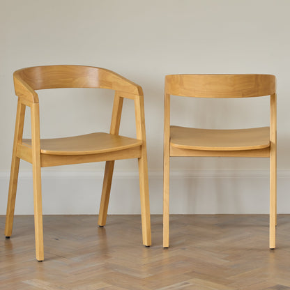 Ella Carver Chair - Set of 2 - Pale Oak - Laura James