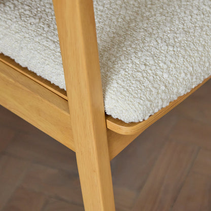 Ella Carver Off White Boucle Chair - Set of 2 - Pale Oak Legs - Laura James