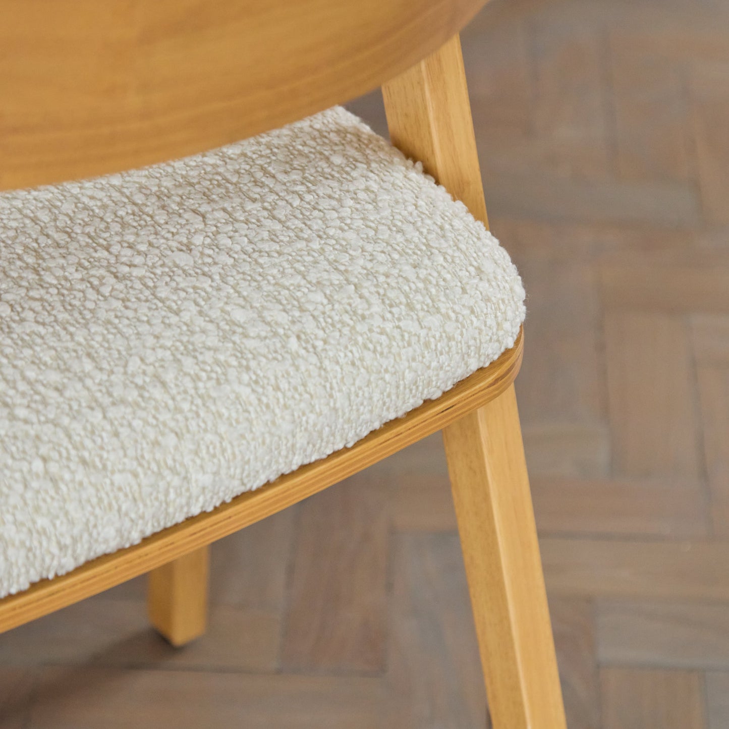 Ella Carver Off White Boucle Chair - Set of 2 - Pale Oak Legs - Laura James