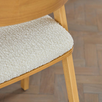 Ella Carver Off White Boucle Chair - Set of 2 - Pale Oak Legs - Laura James
