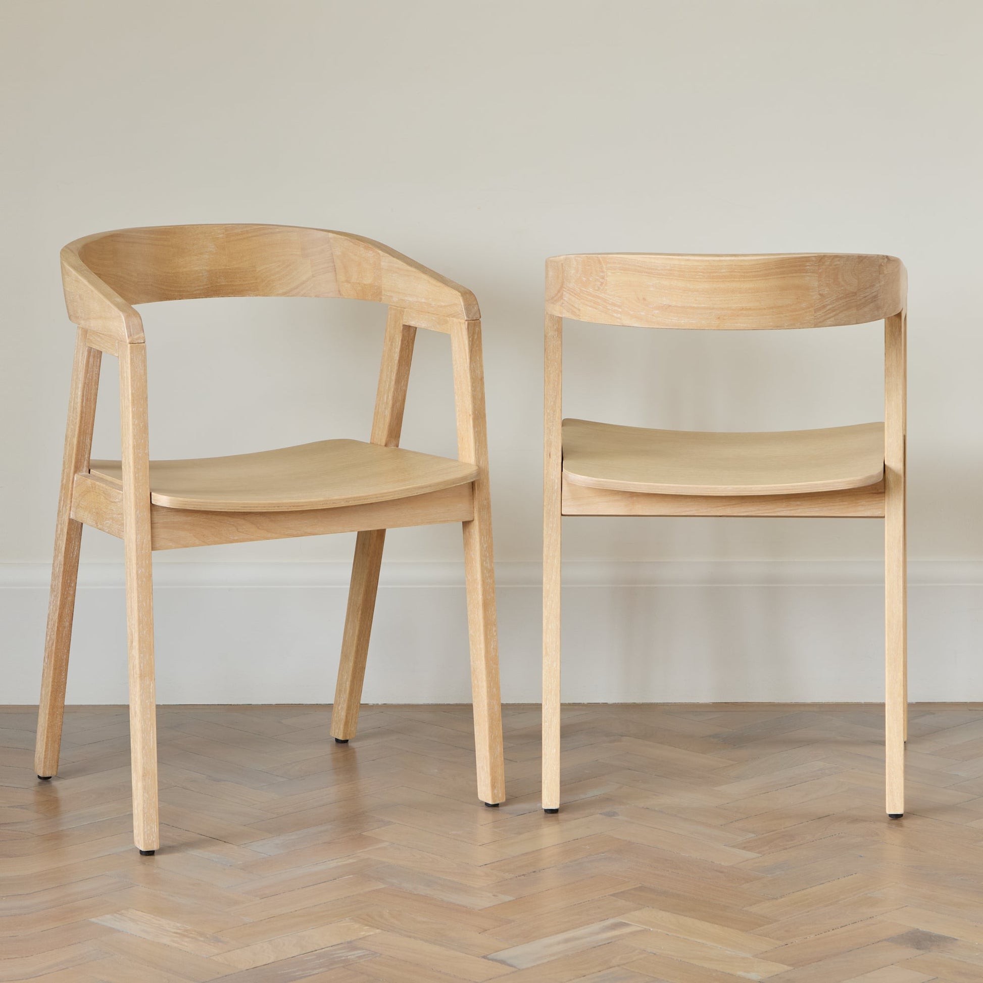 Ella Carver Chair - Set of 2 - Whitewash Oak - Laura James