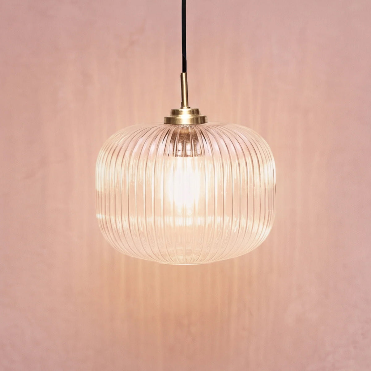Elland 25cm Single Glass Pendant Light - Gold