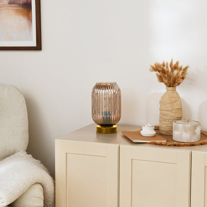 Elland 22.5cm Glass Table Lamp - Champagne & Gold - Laura James 