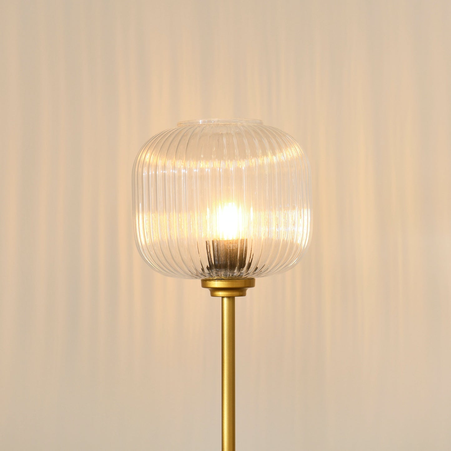 Elland 150cm Metal Floor Lamp - Clear Glass - Laura James 