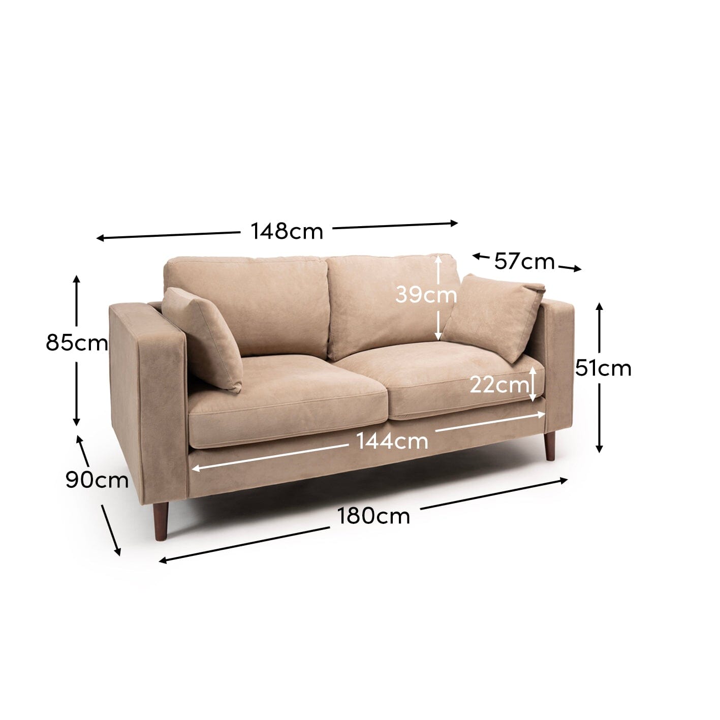 Emily 2 Seater Sofa - Driftwood Laura James 

