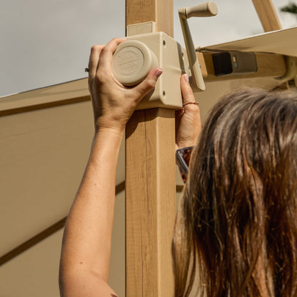 Ivory Cantilever LED Parasol - 3m - Laura James