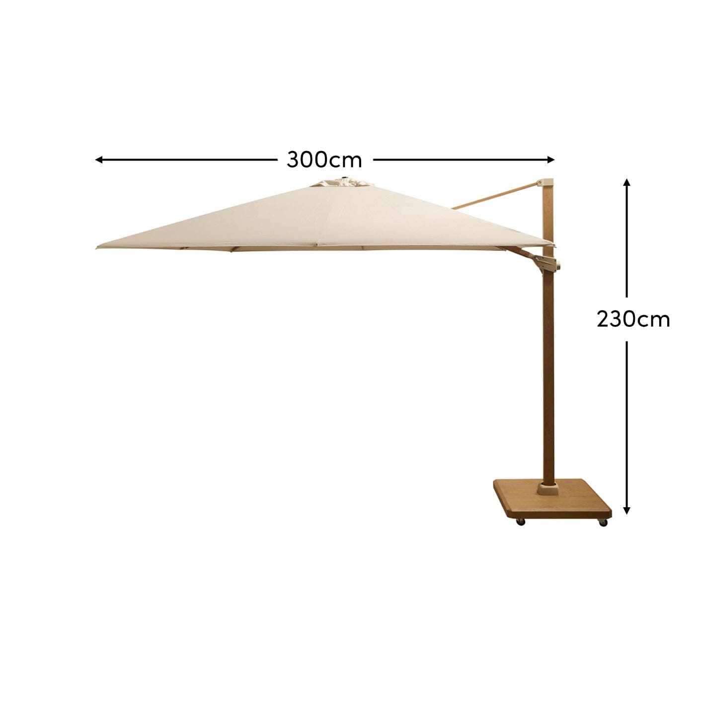 Ivory LED Premium Cantilever Parasol - 3m Round