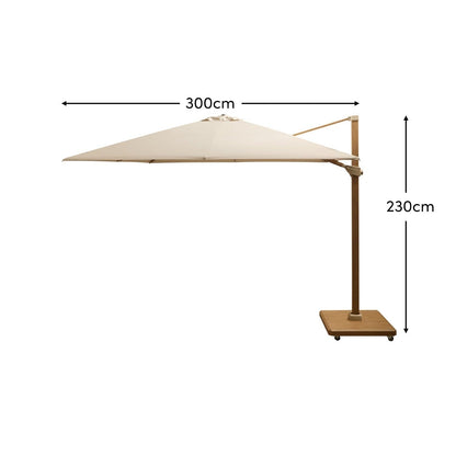 Ivory LED Premium Cantilever Parasol - 3m Round