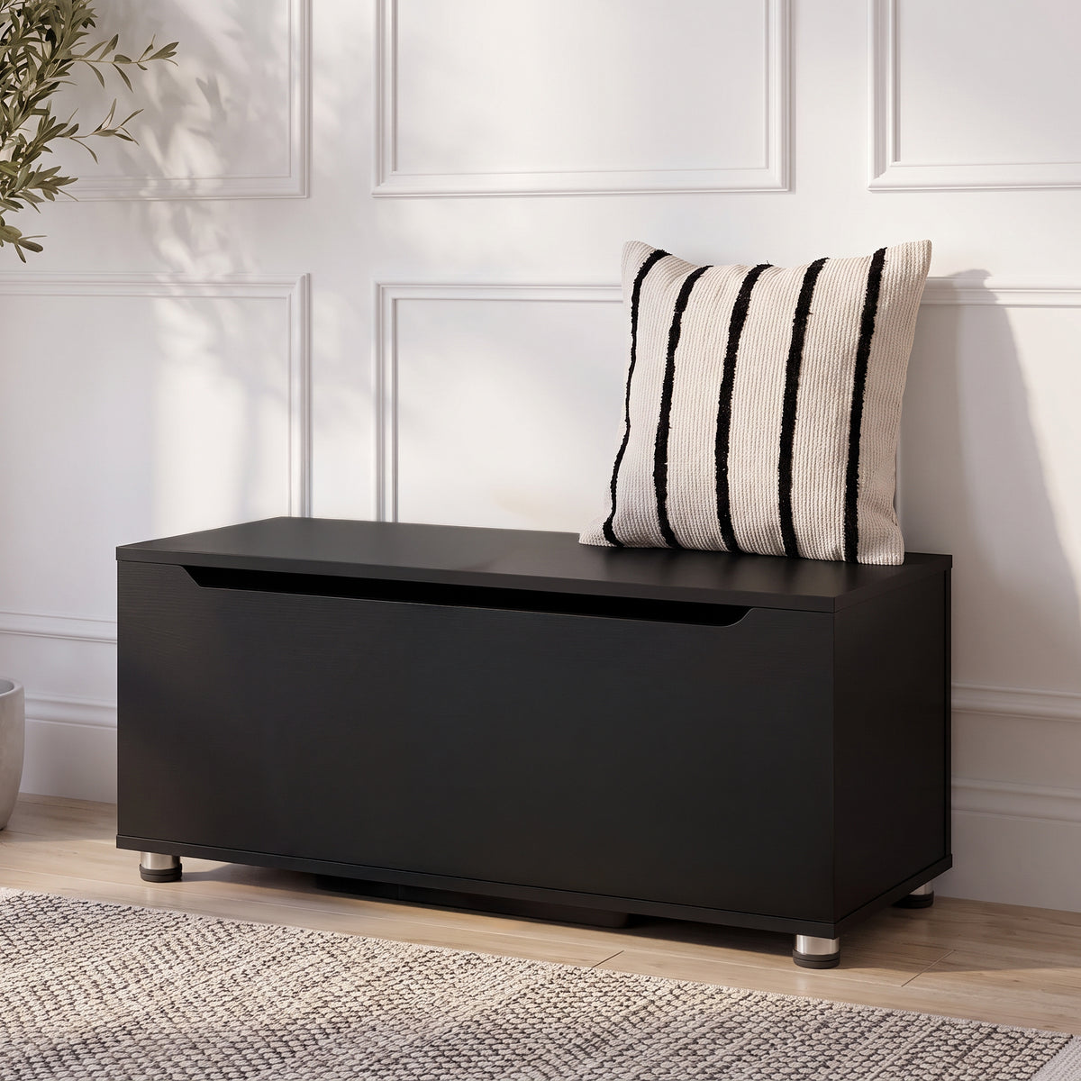 Essie Wooden Storage Chest - Blanket Box - Toy Chest - Black