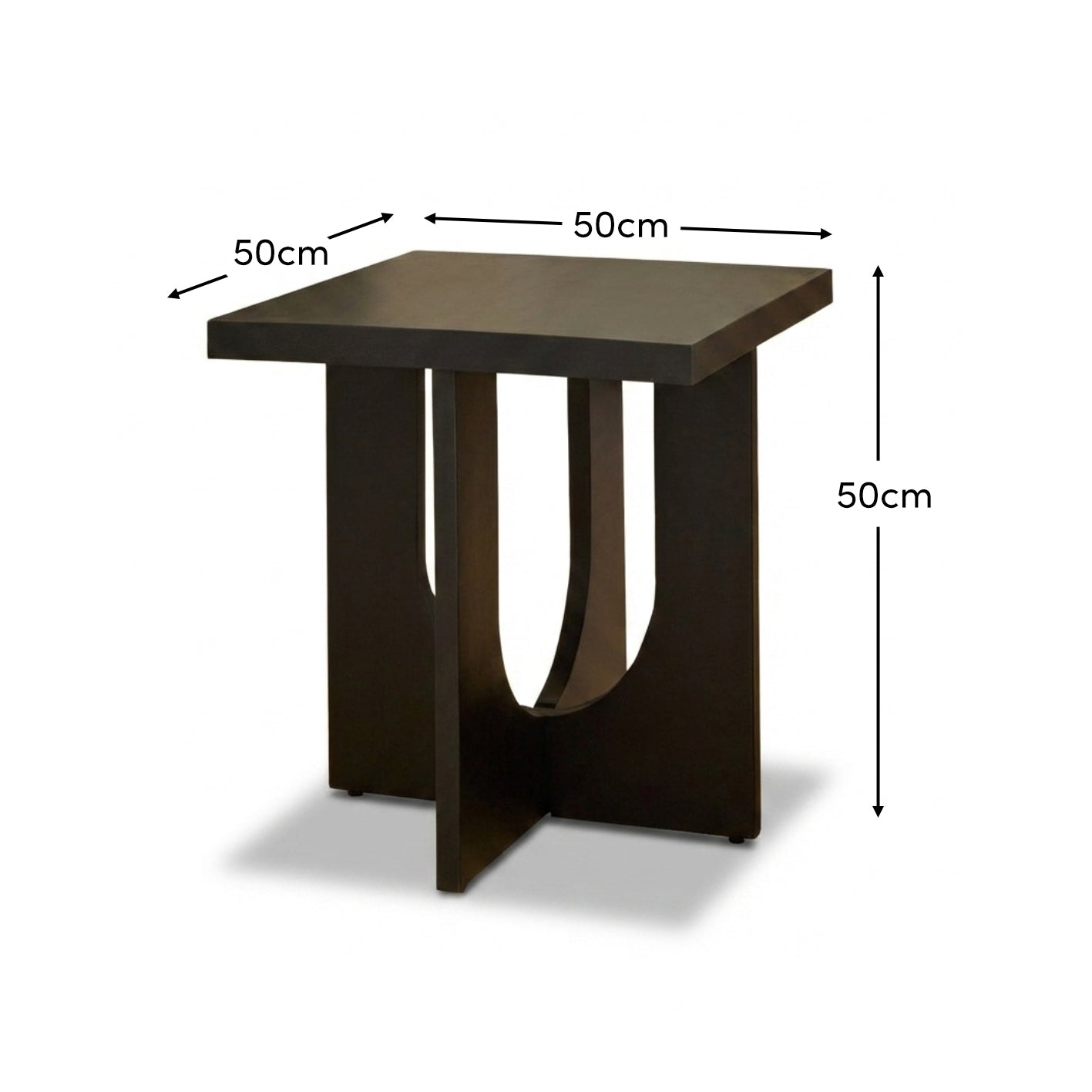 Ethan Square Side Table - Jet Black Mango Wood - Laura James