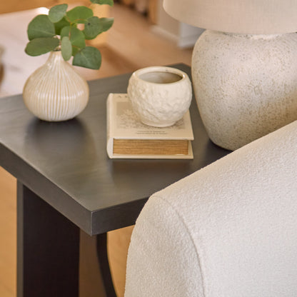 Ethan Square Side Table - Jet Black Mango Wood - Laura James