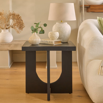 Ethan Square Side Table - Jet Black Mango Wood - Laura James
