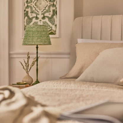 Etta King Ottoman Bed - Ivory Pleated - Laura James