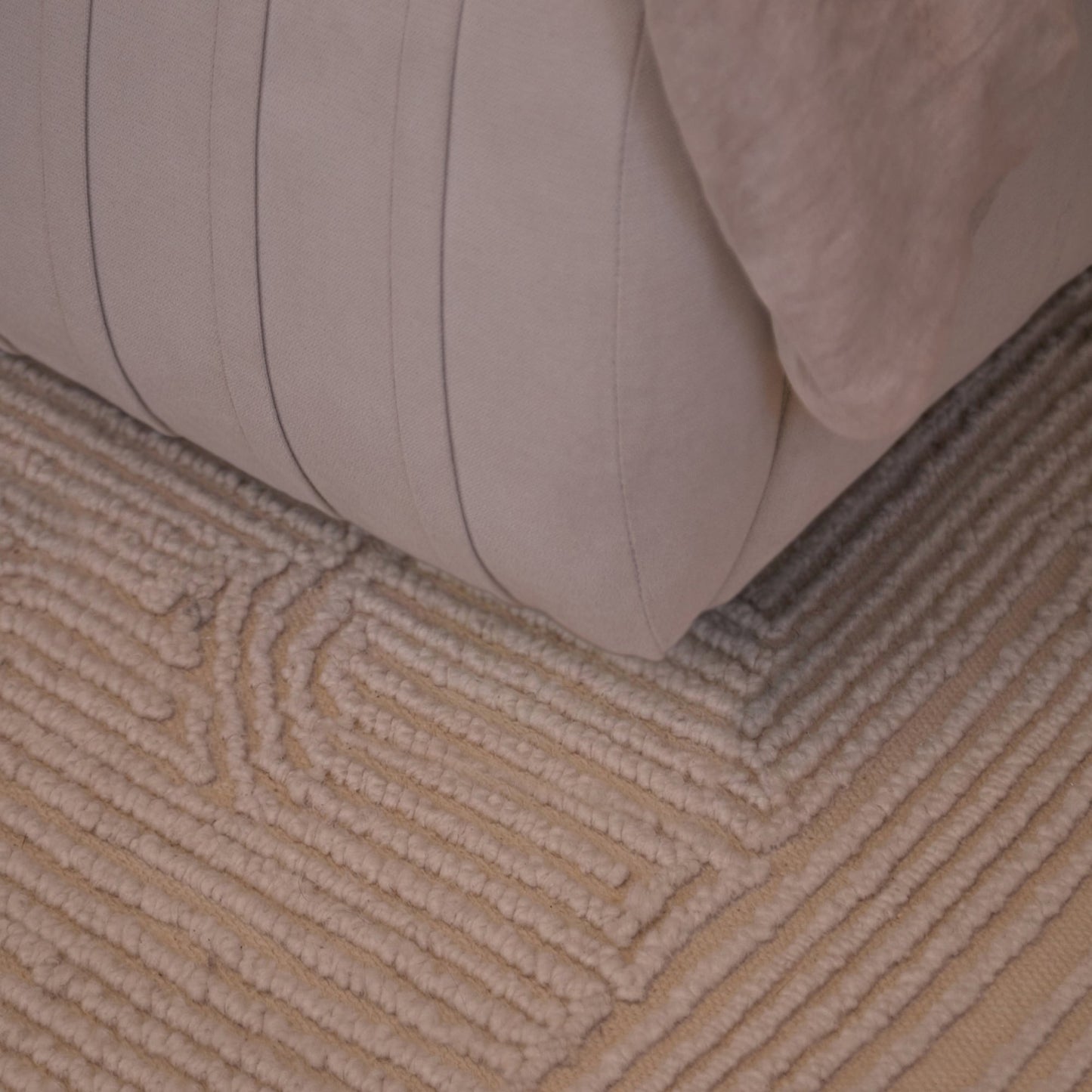 Etta King Ottoman Bed - Ivory Pleated - Laura James