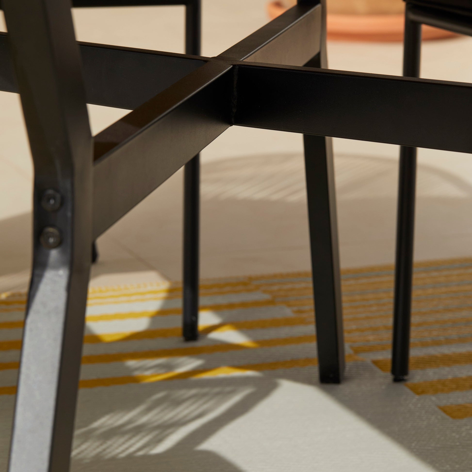 Ezra 6 Seater Oval Wooden Garden Dining Set with 6 Hali Natural Rope Chairs - Laura James 