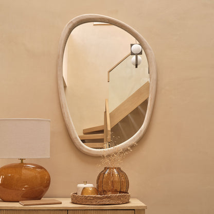 Fawley 100x70cm Freeform Wall Mirror - Whitewash - Laura James 
