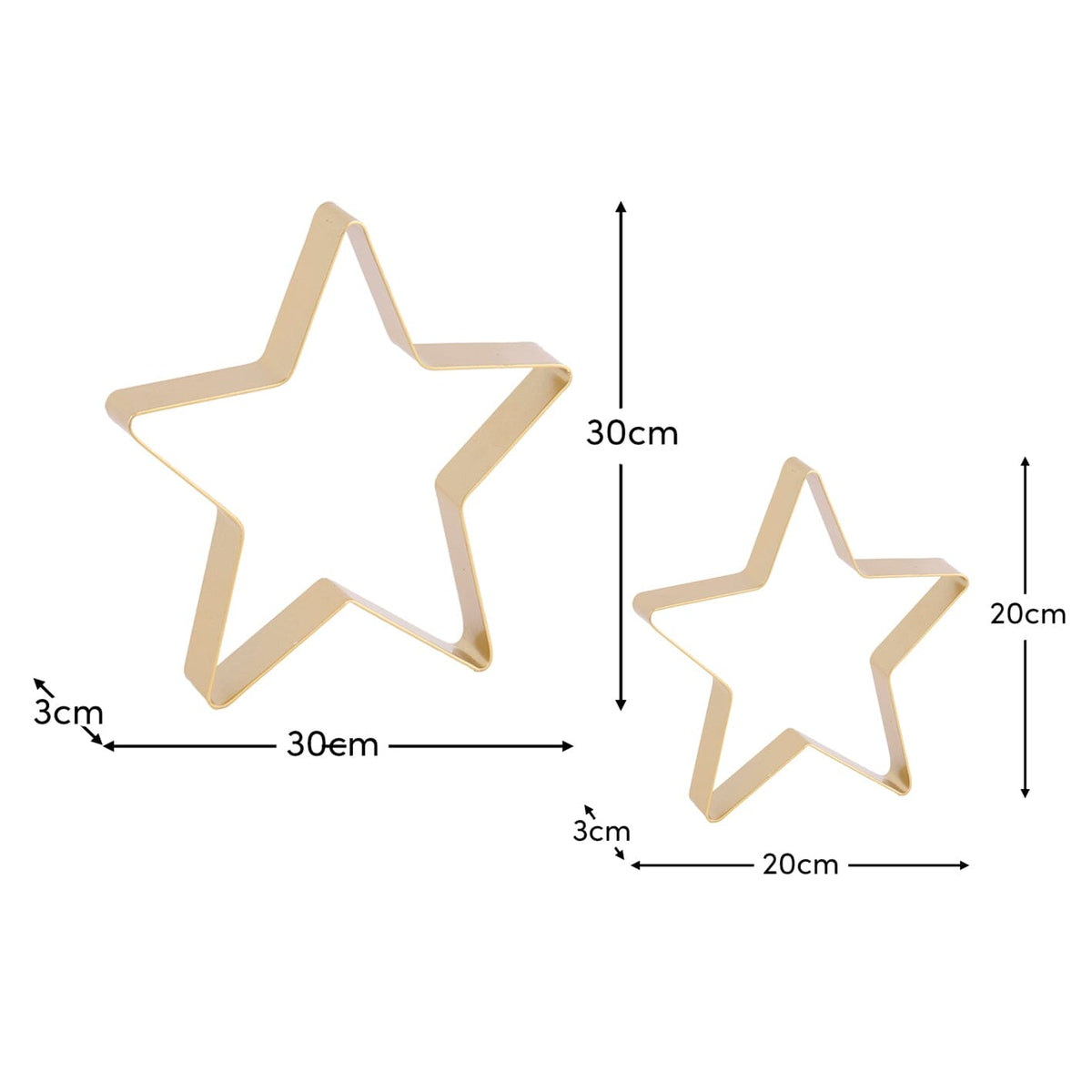 Falun Metal Standing Star Ornament - Set of 2 - Gold -Laura James