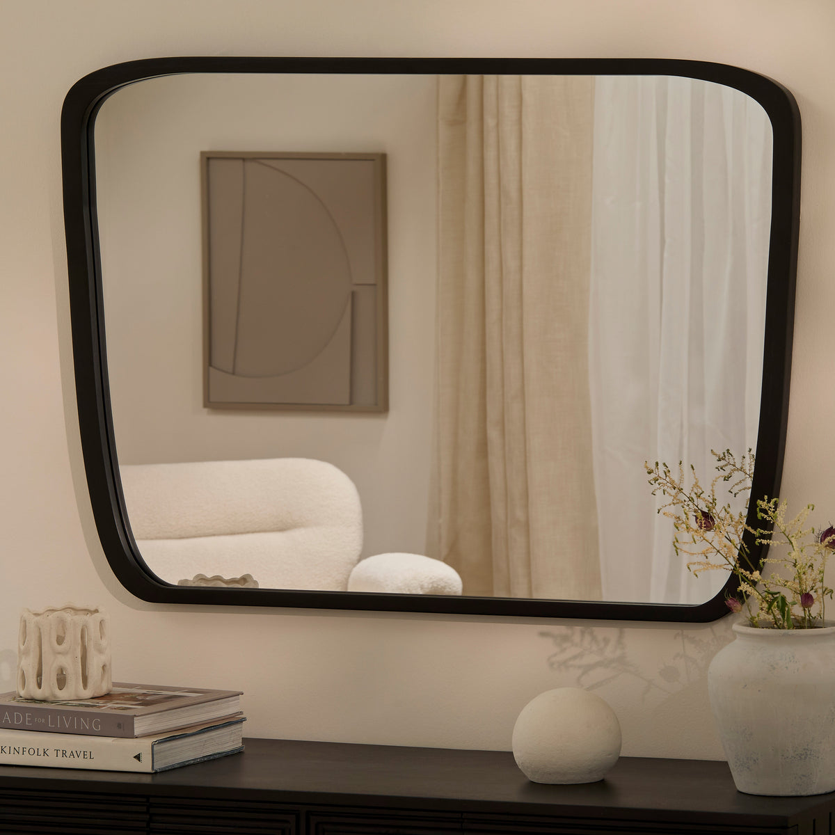 Farleigh Large Black Wooden Mirror - Laura James