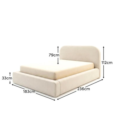 Farrah King Ottoman Bed - Ivory -0 Laura James