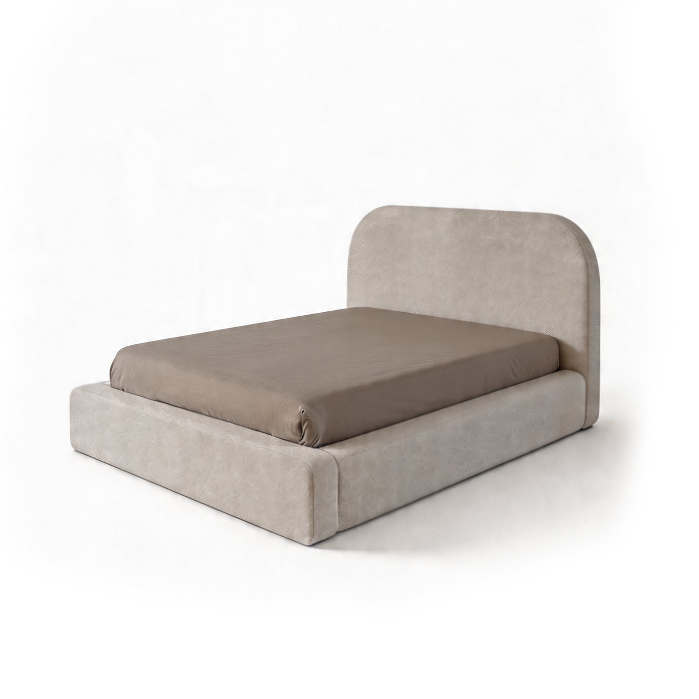 Farrah King Ottoman Bed - Oat Boucle - Laura James