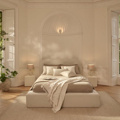 Farrah King Ottoman Bed - Ivory - Laura James