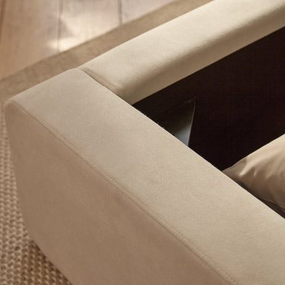 Farrah King Ottoman Bed - Ivory - Laura James