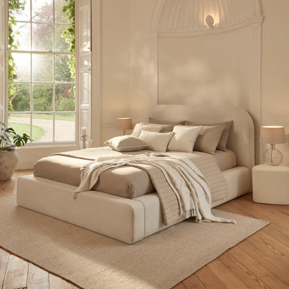 Farrah King Ottoman Bed - Ivory - Laura James