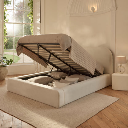 Farrah King Ottoman Bed - Ivory - Laura James
