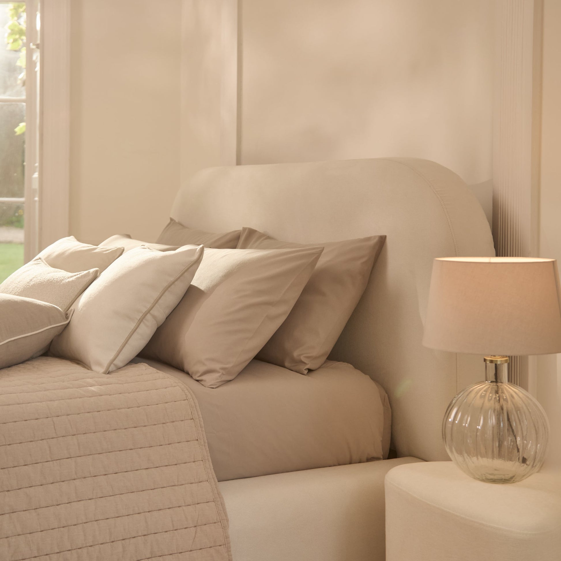 Farrah King Ottoman Bed - Ivory - Laura James