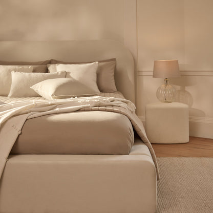 Farrah King Ottoman Bed - Ivory - Laura James