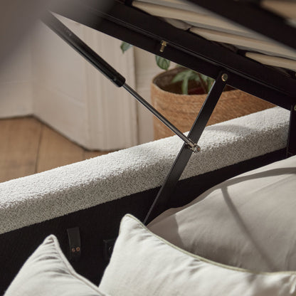 Farrah King Ottoman Bed - Oat Boucle - Laura James
