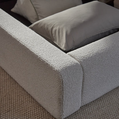 Farrah King Ottoman Bed - Oat Boucle - Laura James
