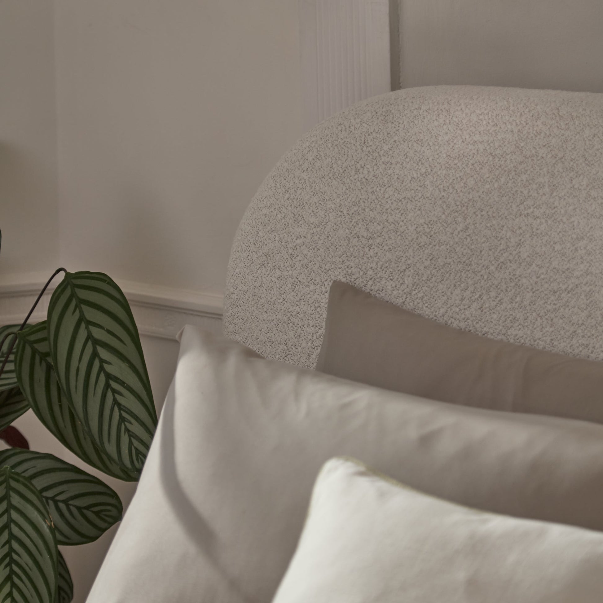 Farrah King Ottoman Bed - Oat Boucle - Laura James