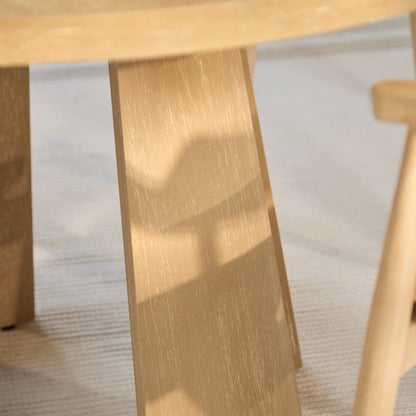 Farren 120cm Whitewash Oak Round Dining Table Set - 4 Seater - Carter Dining  Whitewash Armchair - Laura James