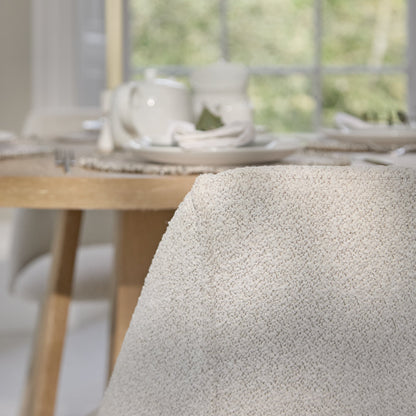 Freya Oat Boucle Dining Chair - Set of 2 - Whitewash Oak Legs - Laura James 