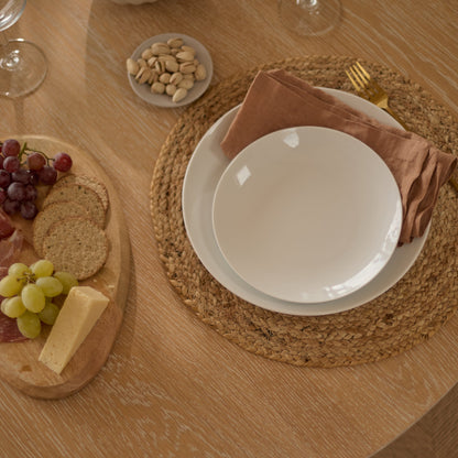 Farren Whitewash Oval Dining Table Set - 6 Seater - Faye Dining Chairs - Whitewash Oak Legs - Laura James