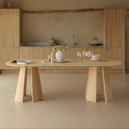 Farren Whitewash Oak Oval Dining Table - Laura James 