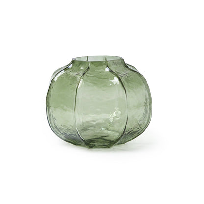 Ferrara 18cm Glass Vase - Olive Green - Laura James 