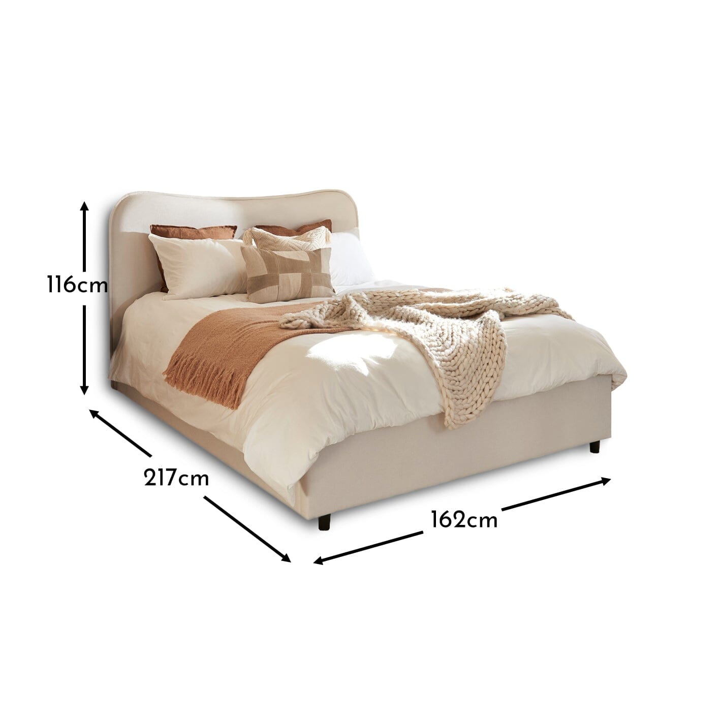 Finola King Ottoman Bed - Ivory - lAURA jAMES 