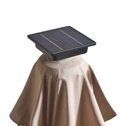 Fira Cappuccino LED Parasol - 2.5m Square Cantilever - Laura James
