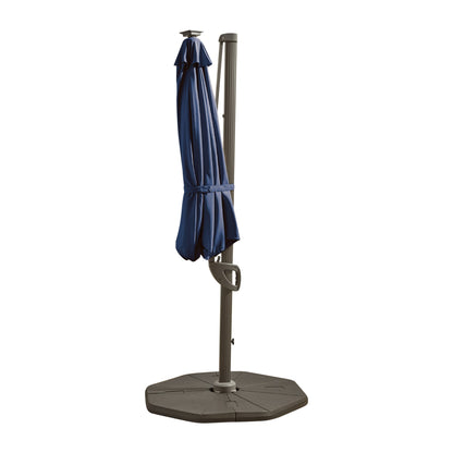Fira Dark Blue LED Parasol - 2.5m Square Cantilever - Laura James