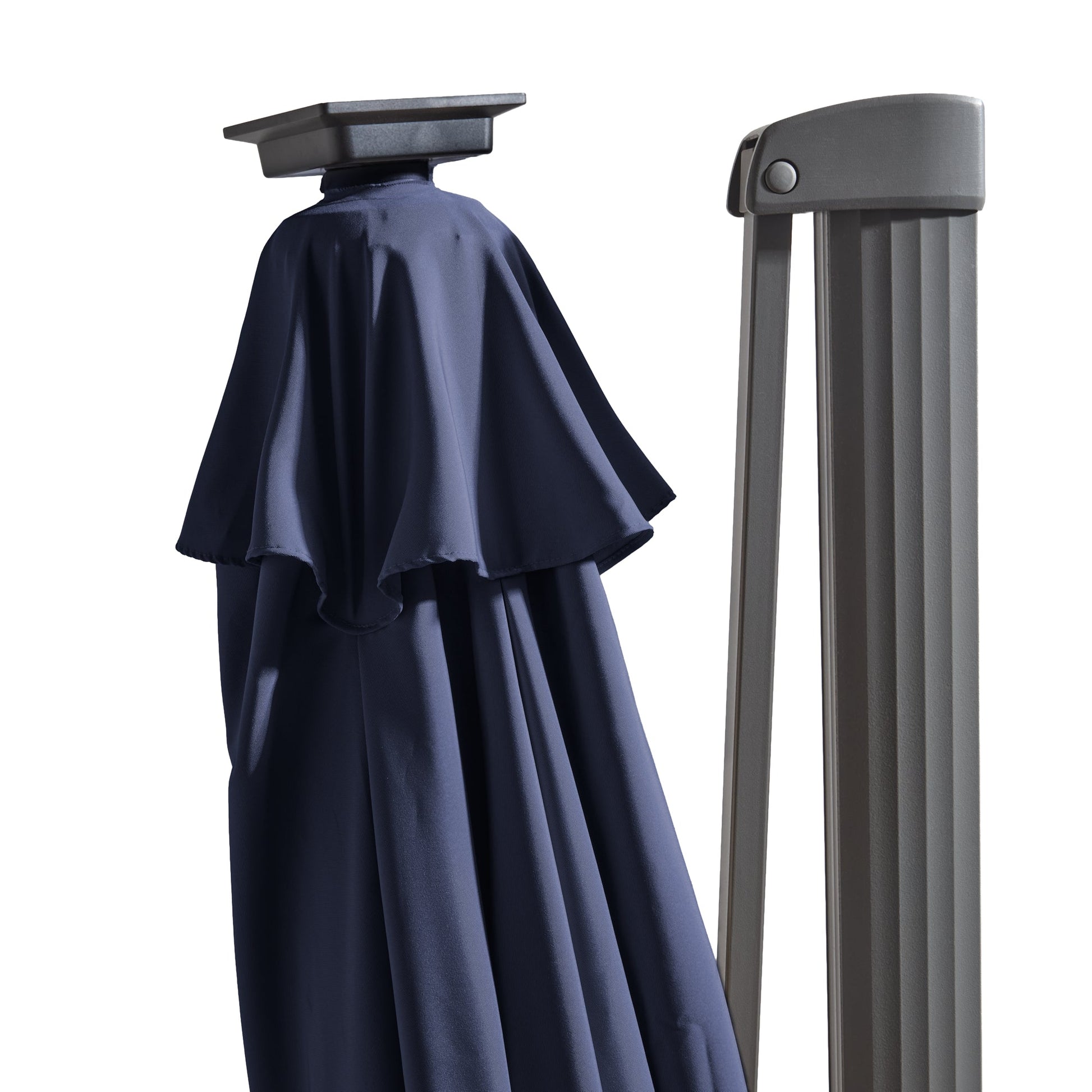 Fira Dark Blue LED Parasol - 2.5m Square Cantilever - Laura James